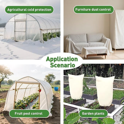 2 Pack Plant Covers Freeze Protection,10ft x 33ft Frost Cloth Plant Cover Blanket for Outdoor