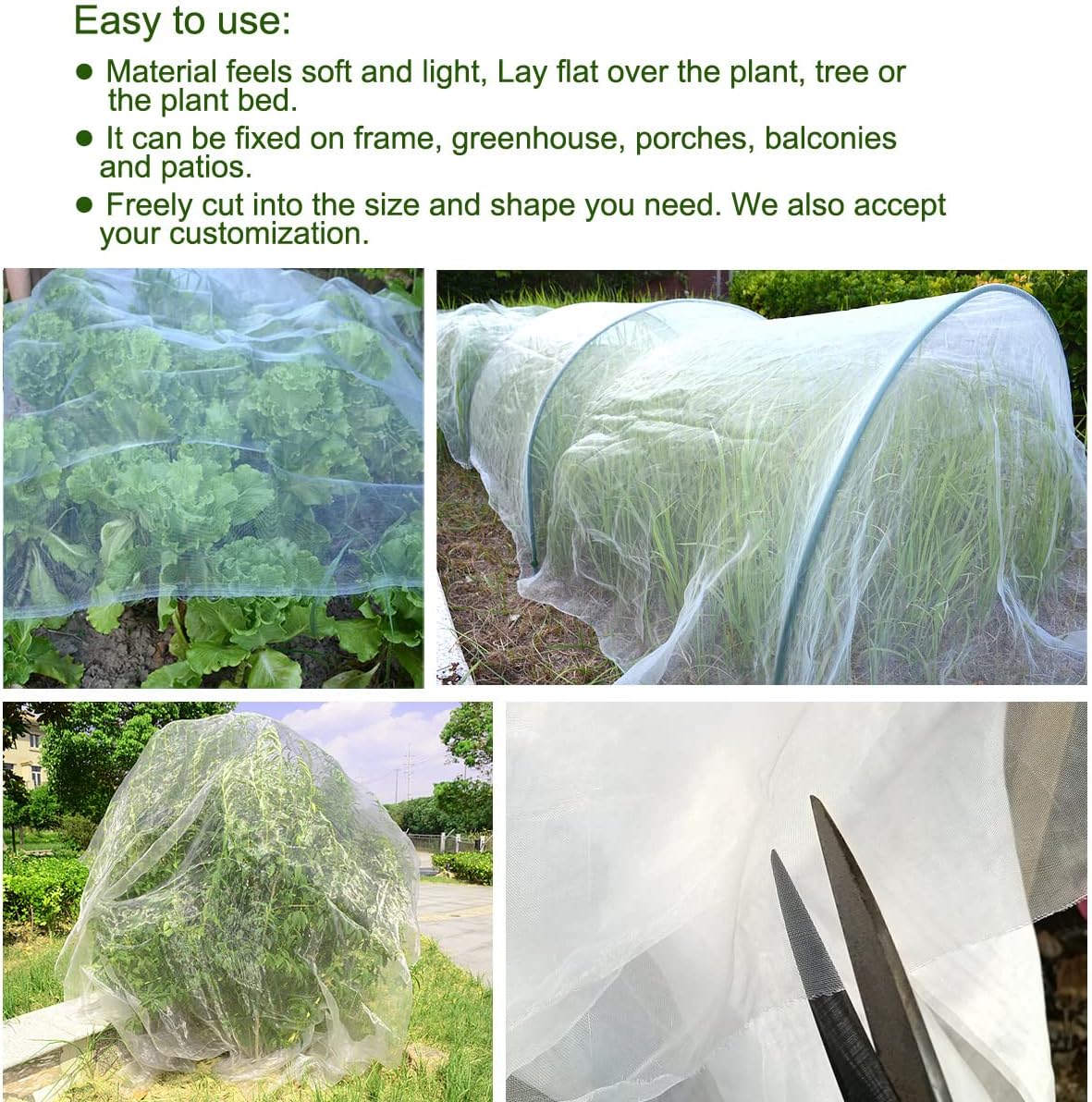 5x10Ft Mosquito Bug Insect Bird Fine Mesh Net Barrier Hunting Blind Garden Screen Netting for