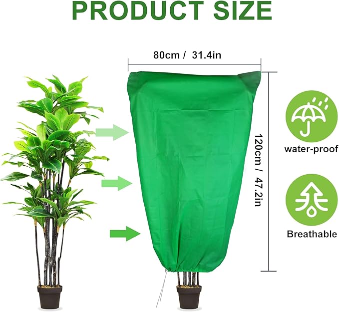SPORTYOUTH 4 Pack Plant Covers Freeze Protection, 32" x 47.2" Winter Frost Blankets Cloth with
