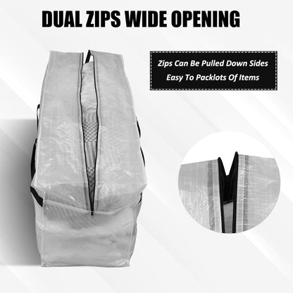 4 Pcs 66 Gallon Large Moving Bags with Zipper and Handles Foldable Storage Duffle Bags Heavy Duty