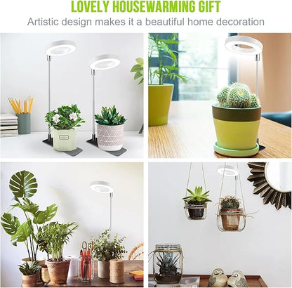 Grow Lights for Indoor Plants, Full Spectrum Halo Growing lamp with Detachable Base, Height