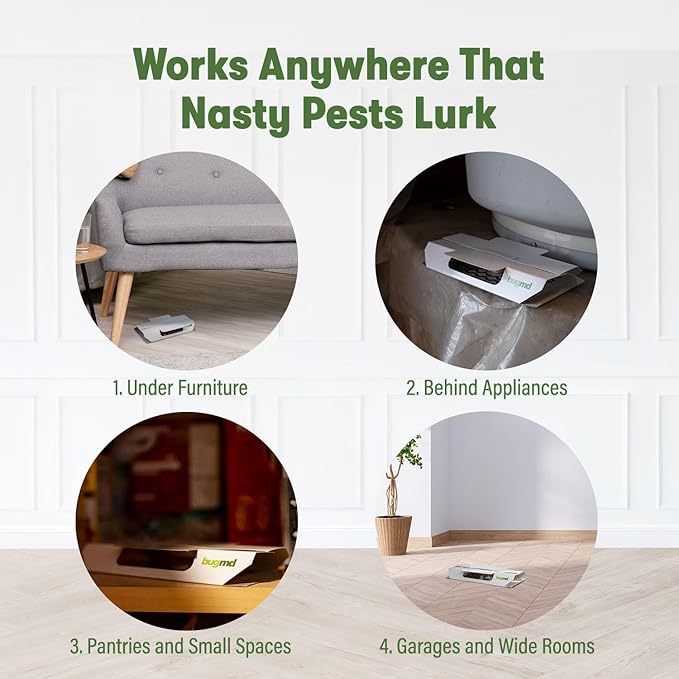 BugMD Indoor Cockroach Killer & Roach Trap - Sticky Insect, Spider, Cricket Control for Home - Glue