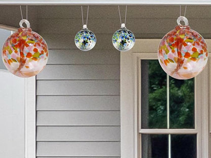Dale Tiffany Hand Blown Glass, 6" Diameter Blossom, Tree of Life Collection, Witch Globe Hanging