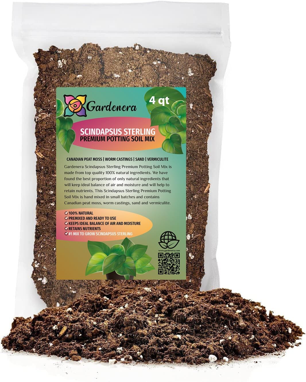 Gardenera Scindapsus Sterling Potting Mix - Promote Strong Roots and Captivating Foliage with Our