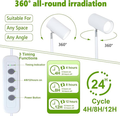 HMVPL 40W Grow Lights Stand for Indoor Plants Full Spectrum, Standing Plant Light for Indoor