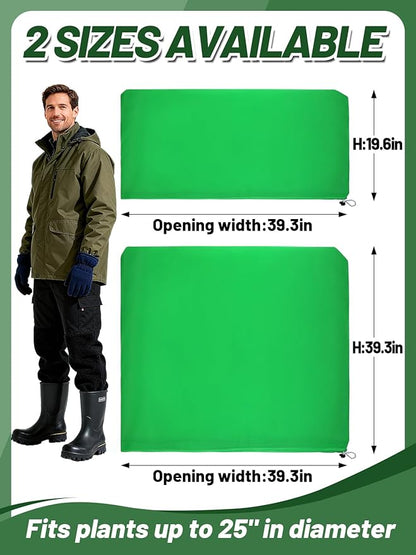 ANPHSIN 12 Pcs Plant Covers Freeze Protection - 19.6in x 39.3in Winter Shrub Plant Protection Bags