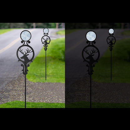Touch of Class Pathways Reflective Driveway Marker Stake Set of Two for Outdoor Use | Buck Deer