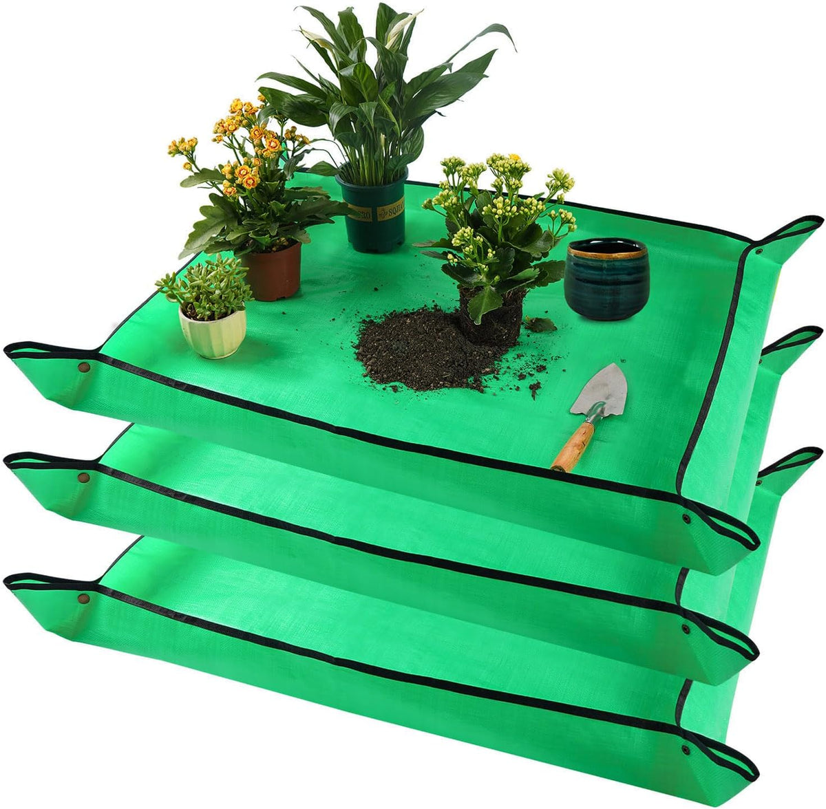 3PCS 39.5" x 31.5" Large Potting Mat for Indoor Plants Transplanting and Dirt Control Garden Gifts
