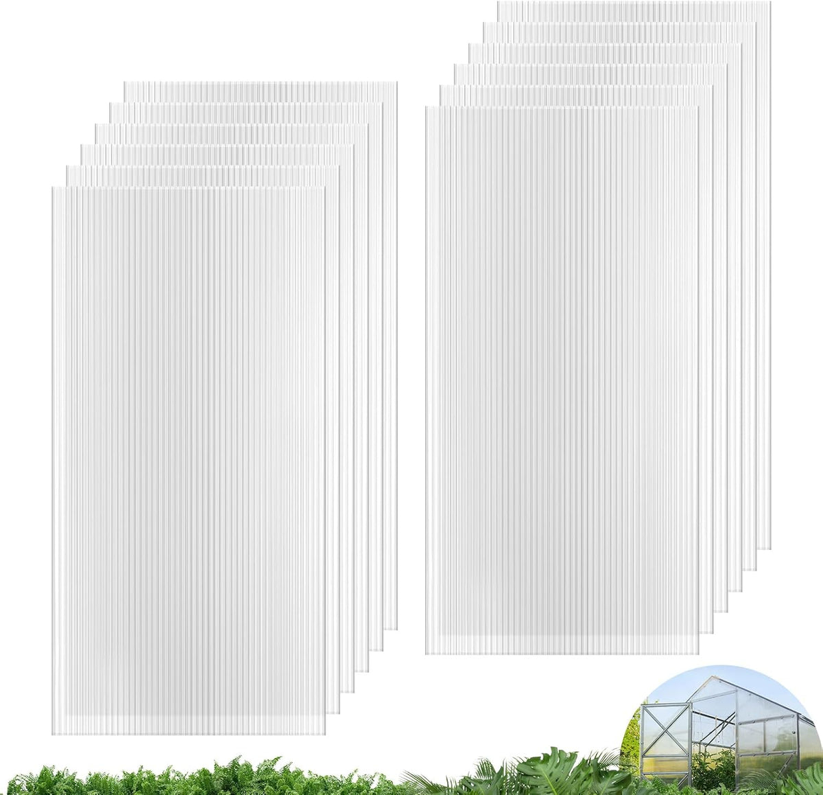 UMIG 12 PCS 4' x 2' x 0.32'' Polycarbonate Greenhouse Panels, Twin-Wall Waterproof UV Protected