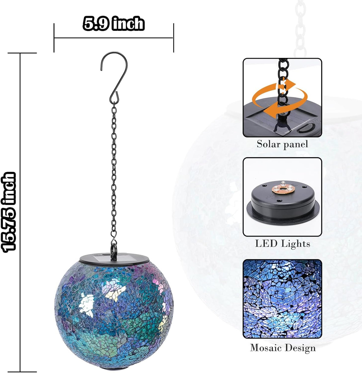 Solar Hanging Lantern Solar Outdoor Lanterns Mosaic Gazing Ball Outdoor Hanging Lights Outdoor