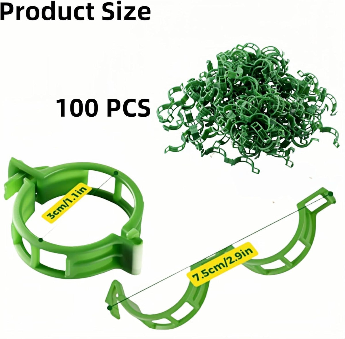 100Pcs Secured Plant Clips - Reusable Plastic Trellis Support for Tomato, Vine, Climbing Plants |