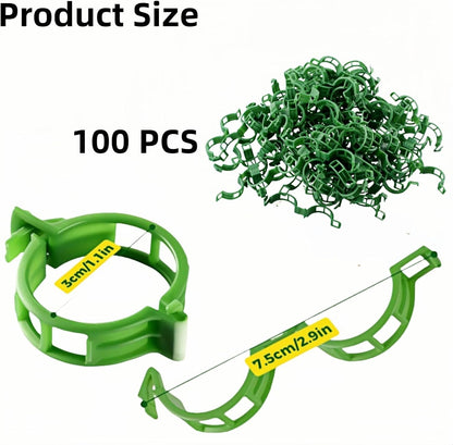 100Pcs Secured Plant Clips - Reusable Plastic Trellis Support for Tomato, Vine, Climbing Plants |