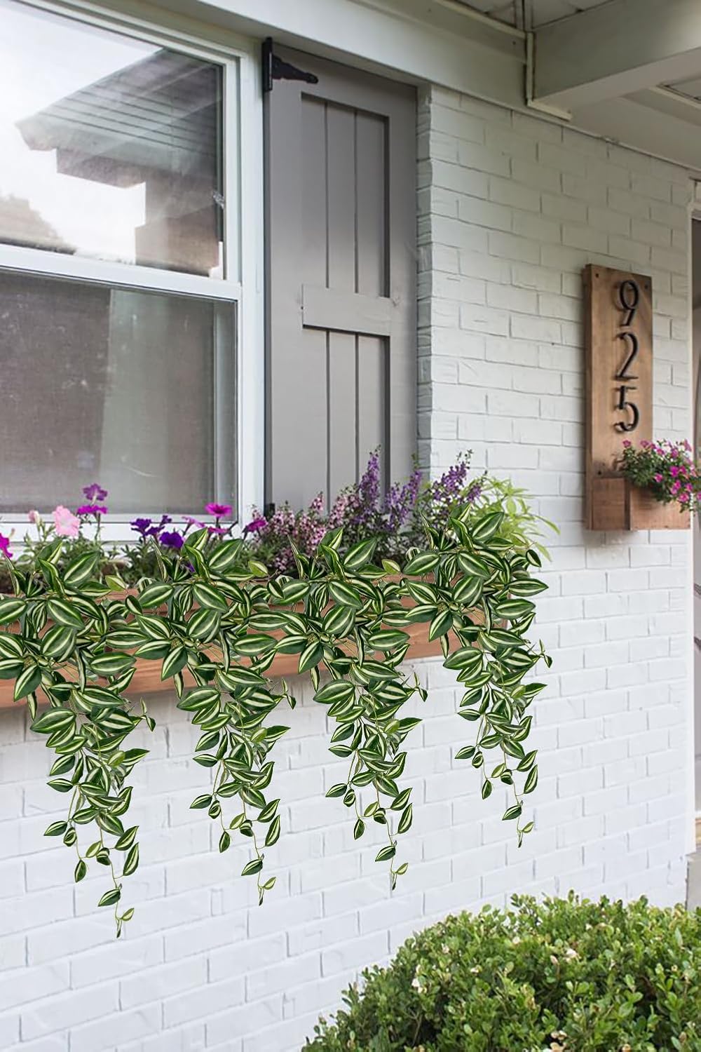 DILATATA Fake Hanging Plants Artificial Hanging Plants 26" Faux Wandering Jew Hanging Leaves Plants