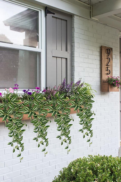 DILATATA Fake Hanging Plants Artificial Hanging Plants 26" Faux Wandering Jew Hanging Leaves Plants