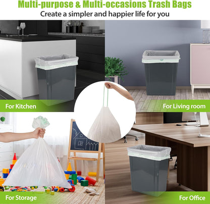 Large Trash Bag 13 Gallon Tall Drawstring 100% Post-Consumer Recycled Garbage Bag Waste Bag for