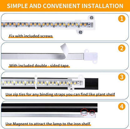 Two Strip Growing Lamp for Indoor Plants, 3500K Full Spectrum LED Grow Light Strips with Auto
