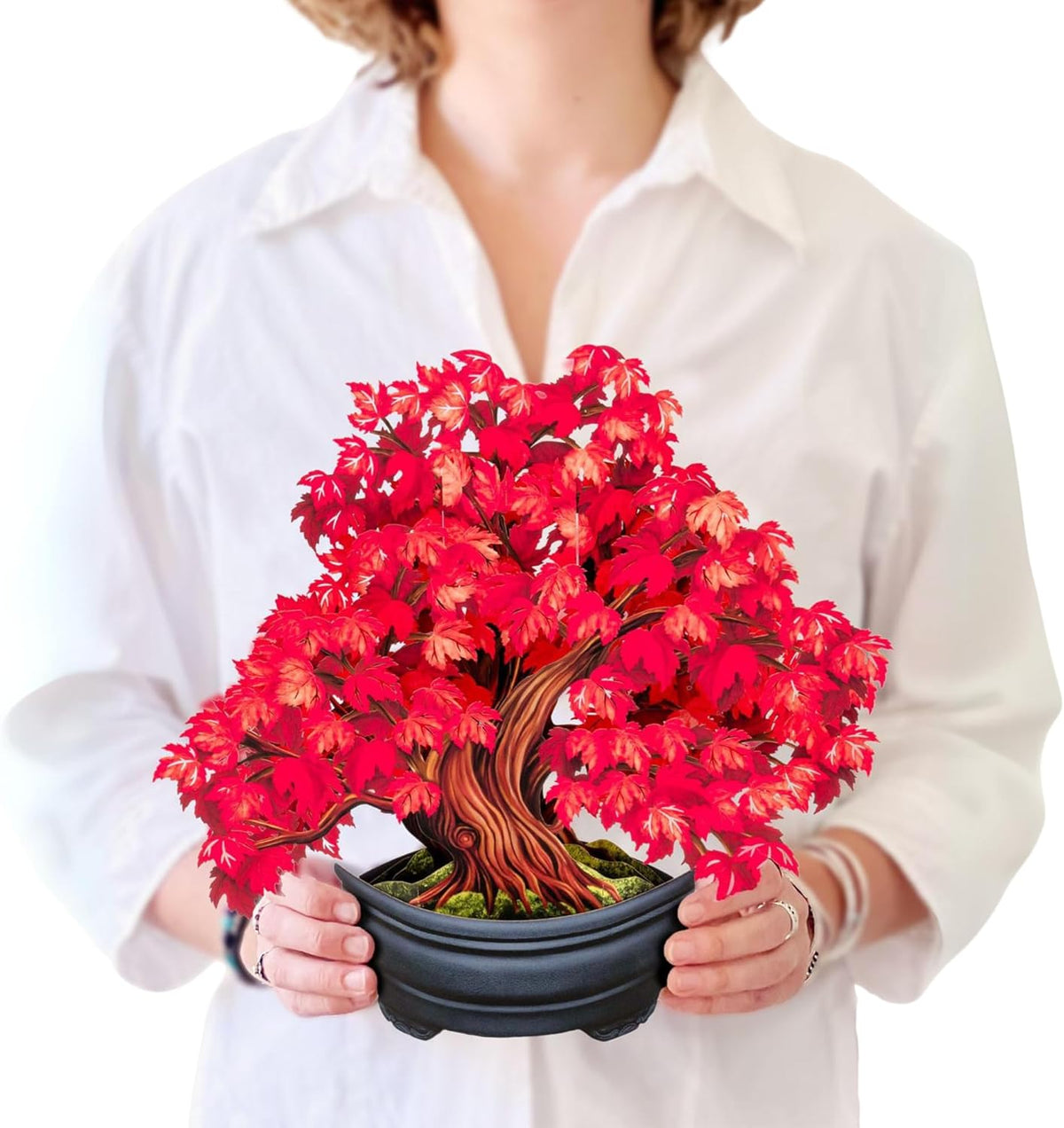 Freshcut Paper Pop Up Cards, Red Maple Tree, 12 Inch Life Sized Forever Flower Bouquet 3D Popup