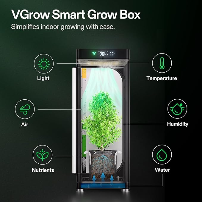 VGrow All-in-One Smart Grow Box, Professional System with Samsung LM301H EVO Grow Light, Advanced