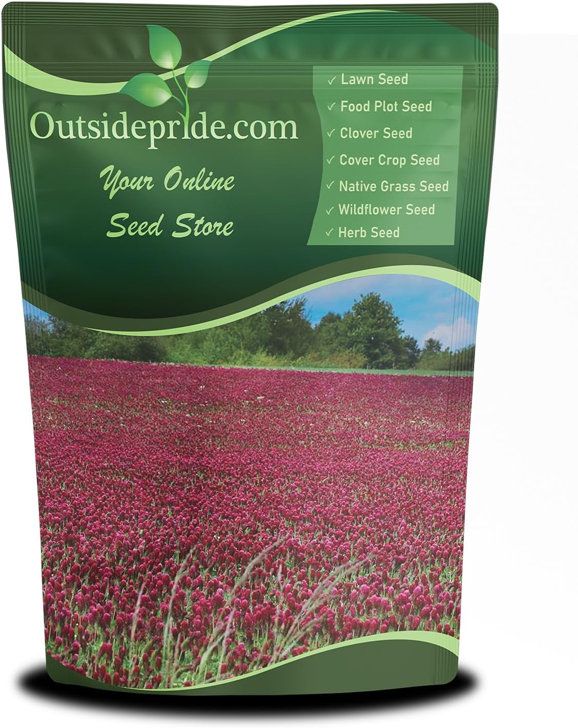 Outsidepride Crimson Clover Seeds - 1/4 lbs. Annual, Nitrocoated, & Inoculated Ground Cover Seeds