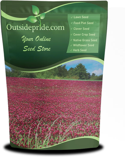 Outsidepride Crimson Clover Seeds - 2 lbs. Annual, Nitrocoated, & Inoculated Ground Cover Seeds