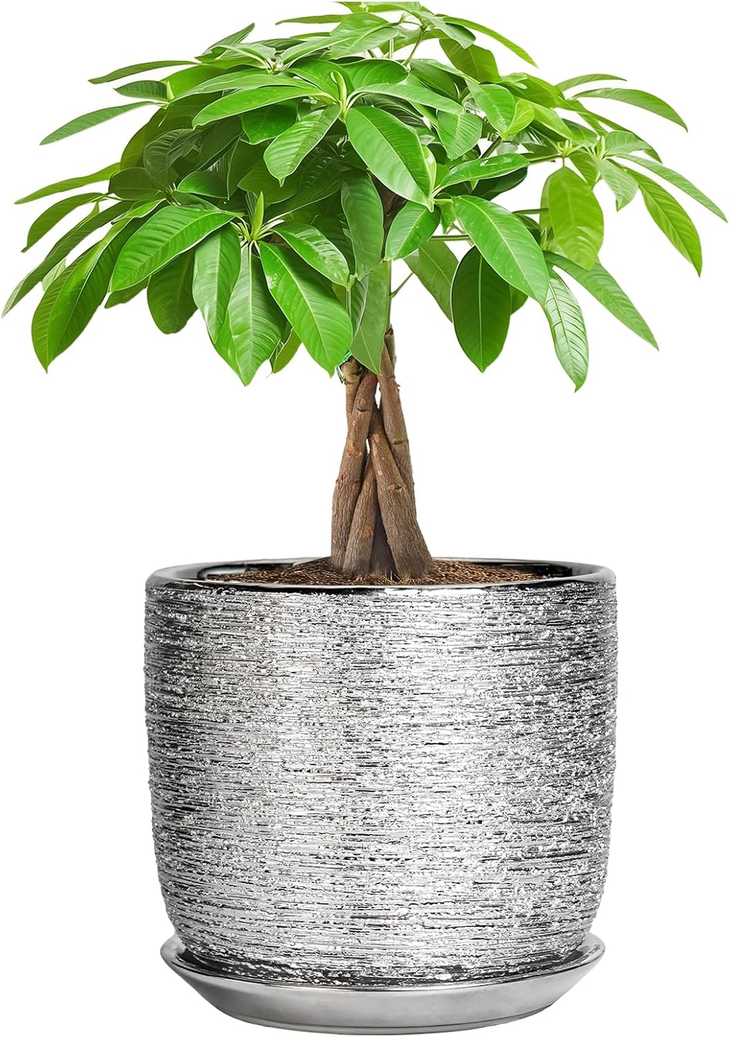 Ceramic Flower Pot - 7 Inch Ceramic Plant Pot for Indoor Flowers, Modern Outdoor Round Planter with
