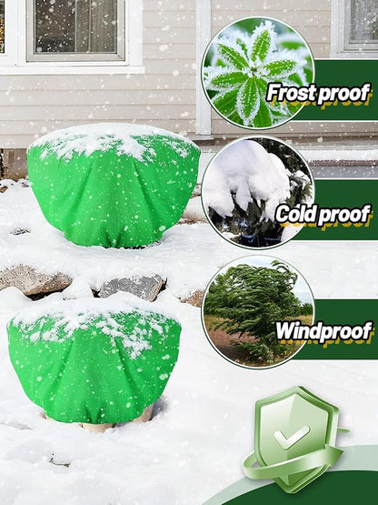 ANPHSIN 12 Pcs Plant Covers Freeze Protection - 19.6in x 39.3in Winter Shrub Plant Protection Bags