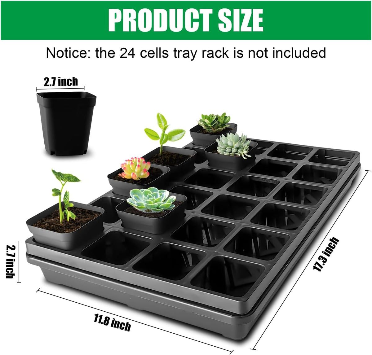5 Pack Nursery Potting Tray, Carrying and Holding Plant Tray for Seeds Starting Pot, Collecting