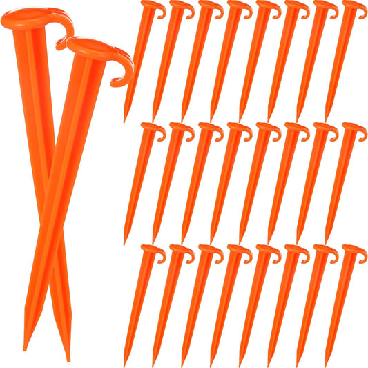 Vicenpal 24 Pcs 7 Inch Plastic Yard Stakes Inflatables Heavy Duty Plastic Garden Stakes for Tent