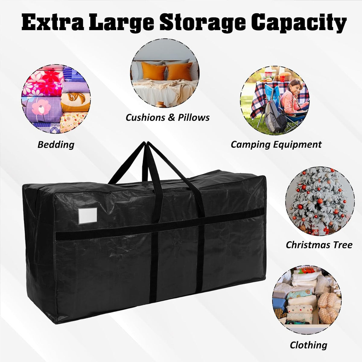 4 Pcs 194 Gallon Large Moving Bags with Zipper and Handles Foldable Storage Duffle Bags Heavy Duty