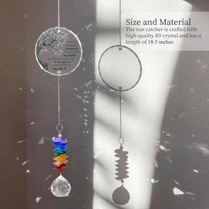 Memorial Suncatcher - Sympathy Gift for Loss of Loved One - Crystal Rainbow Maker - Bereavement
