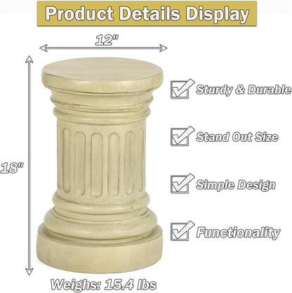 18-inch Tall Garden Pedestal Stand for Indoor & Outdoor Use – Heavy Duty Magnesium Oxide Plant