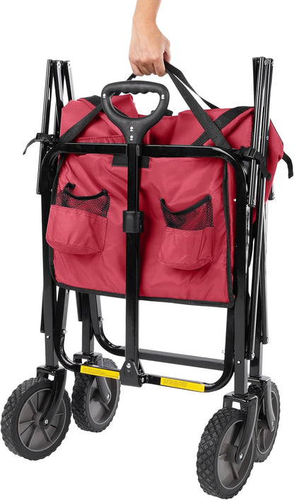 Amazon Basics Collapsible Folding Heavy Duty Utility Wagon for Outdoor Sports, 265 pounds Weight