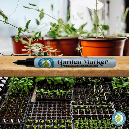 6 Pack Garden Marker Pen Permanent Markers Black (UV Fade Resistant Marker Pens for Plant Markers