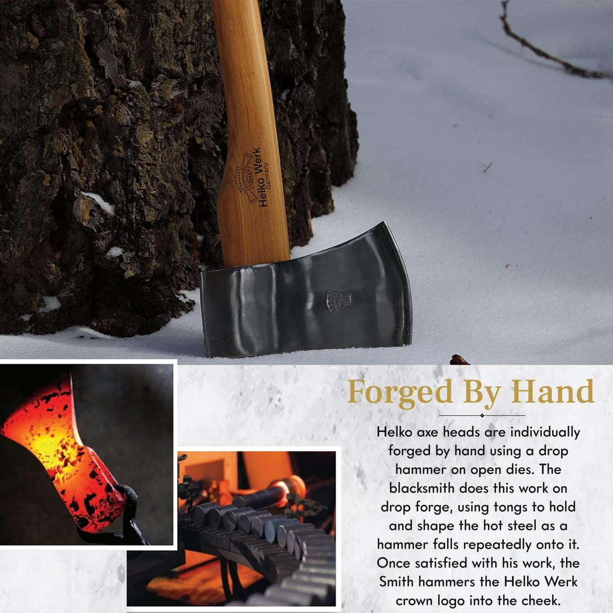 1844 Helko Werk Germany Classic Expedition - 4.5lb Felling Axe - Made in Germany Large Felling Axe