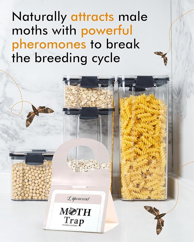 Pantry Moth Traps - Extra Strength Hanging Clothes Clothing Moth Traps with Pheromone for House
