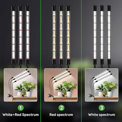 Tri-Heads Grow Lights for Indoor Plants, Full Spectrum Plant Lights for Indoor Growing with