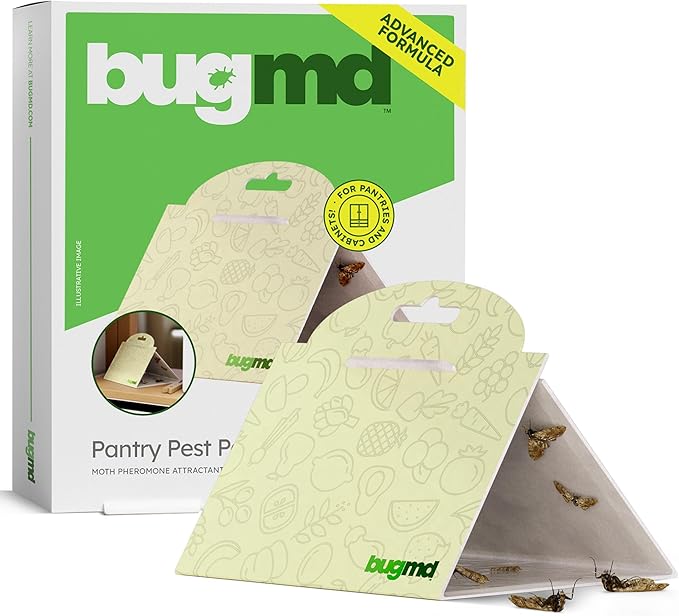BugMD Pantry Moth Traps (6-Pack) – Pheromone-Based Sticky Glue Traps, Non-Toxic, Kills Indian Meal
