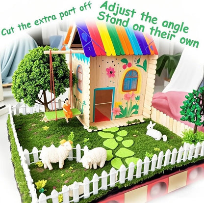 Miniature Fairy Garden Fence 35 Inches,Fairy Garden Accessories Outdoor Wood Picket Fence,DIY
