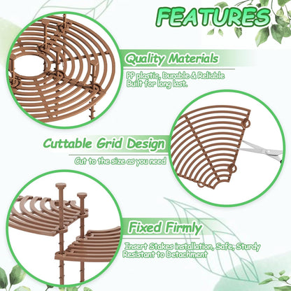 Plant Pot Cover, 3 Pack Planter Protectors Flower Pot Gird for Indoor Potted Soil Cover Round Plant