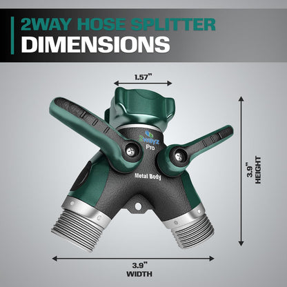 2WAYZ Hose Splitter 2 Way Heavy Duty Outdoor Faucet and Garden Connector - Water Spigot Splitter
