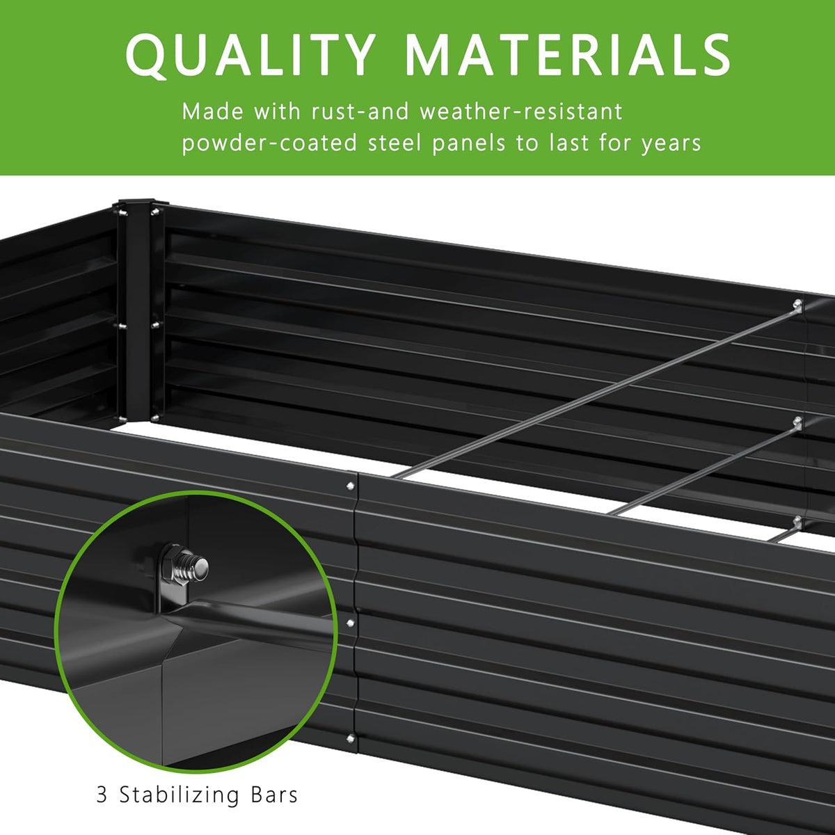 2PCS 8x4x1FT Galvanized Raised Garden Bed Kit,Vegetable Boxes-Rectangle Metal Flower Box,Large