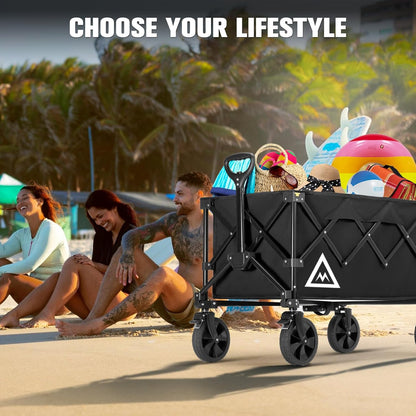 Wagon Cart Shopping Foldable Folding Collapsible with Wheels Big On Beach Garden Outdoor Grocery