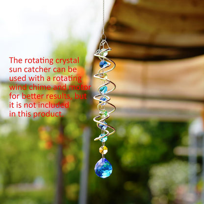 H&D HYALINE & DORA 20.5inch Gazing Ball Spiral Tail,Decorative Wind Spinner Sun Catcher,Rainbow