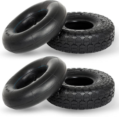 4.10/3.50-4 Replacement Tire and Inner Tube Set, 2 Pack, 10" Heavy Duty Tire and Tube, TR-13