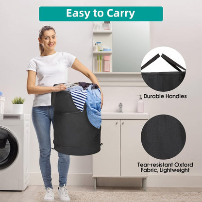 BATTOO 106L Collapsible Laundry Baskets - Foldable Pop Up Hampers for Laundry - Upgrade Oxford