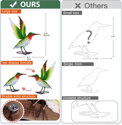 Nacome Metal Hummingbird Statues for Garden Decor: Outdoor Sculptures Clearance Lawn Ornaments for