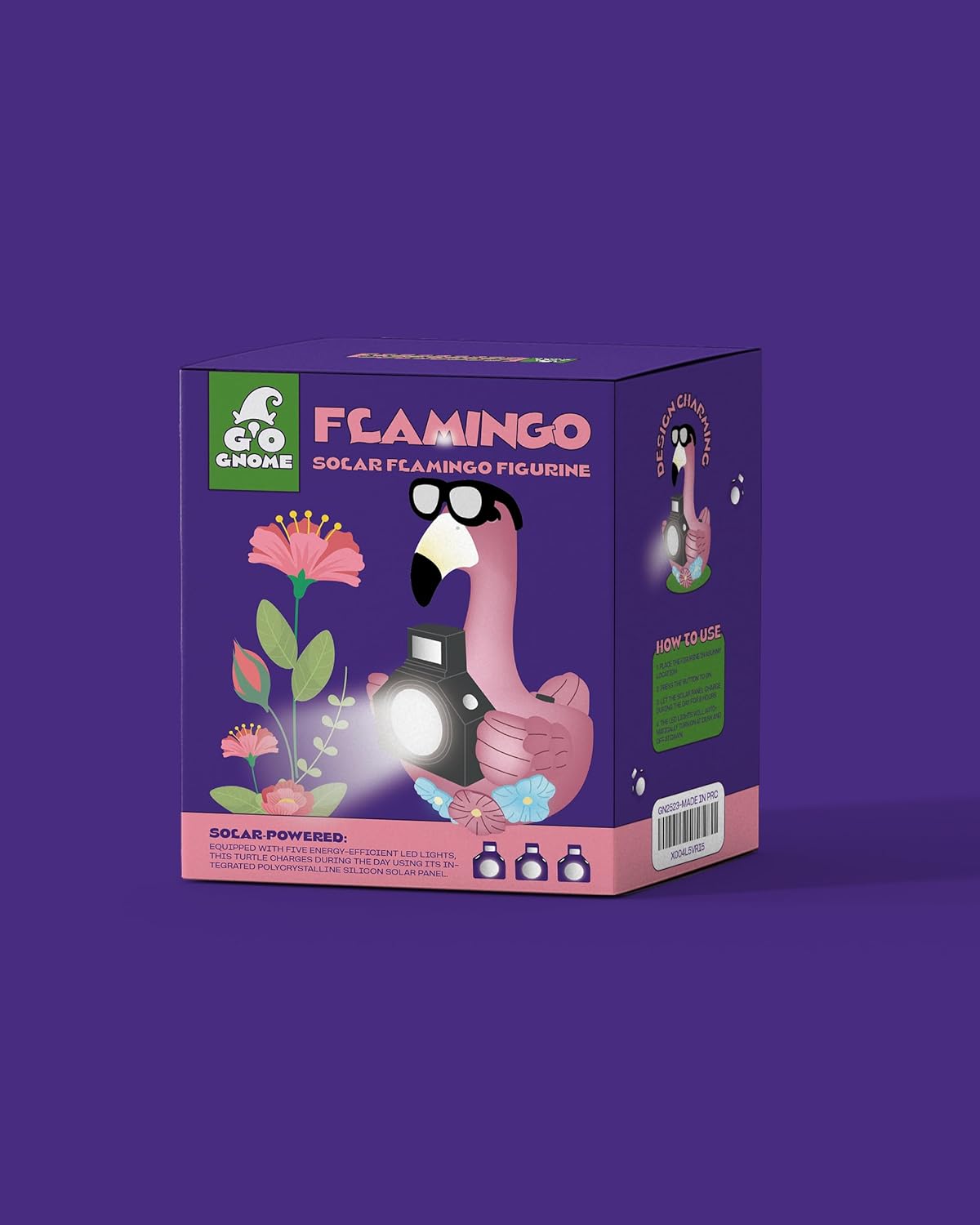 Solar Flamingo Garden Statue with Camera Light – 5.5in Tall Solar Powered Outdoor Figurine for