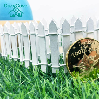 Miniature Fairy Garden Fence 35 Inches,Fairy Garden Accessories Outdoor Wood Picket Fence,DIY