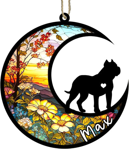 Personalized Dog Memorial, Custom Name Presa Canario Dog Christmas Ornament with Name, Custom