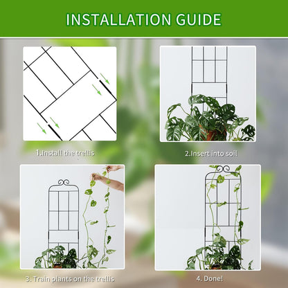 4 Pack 31'' Plant Trellis for Climbing Plants Indoor & Outdoor, Metal Trellis for Potted Plants